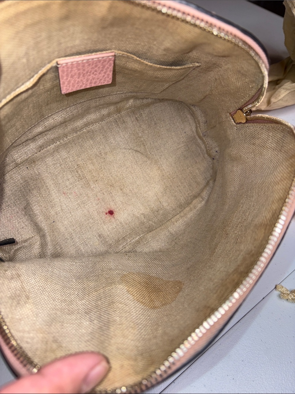 Gucci Blush Pink Leather GG Charm Dome Satchel with Strap & COA - Picture 11 of 16